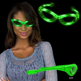 Light Up LED Flashing Sunglasses -Promotional - Green